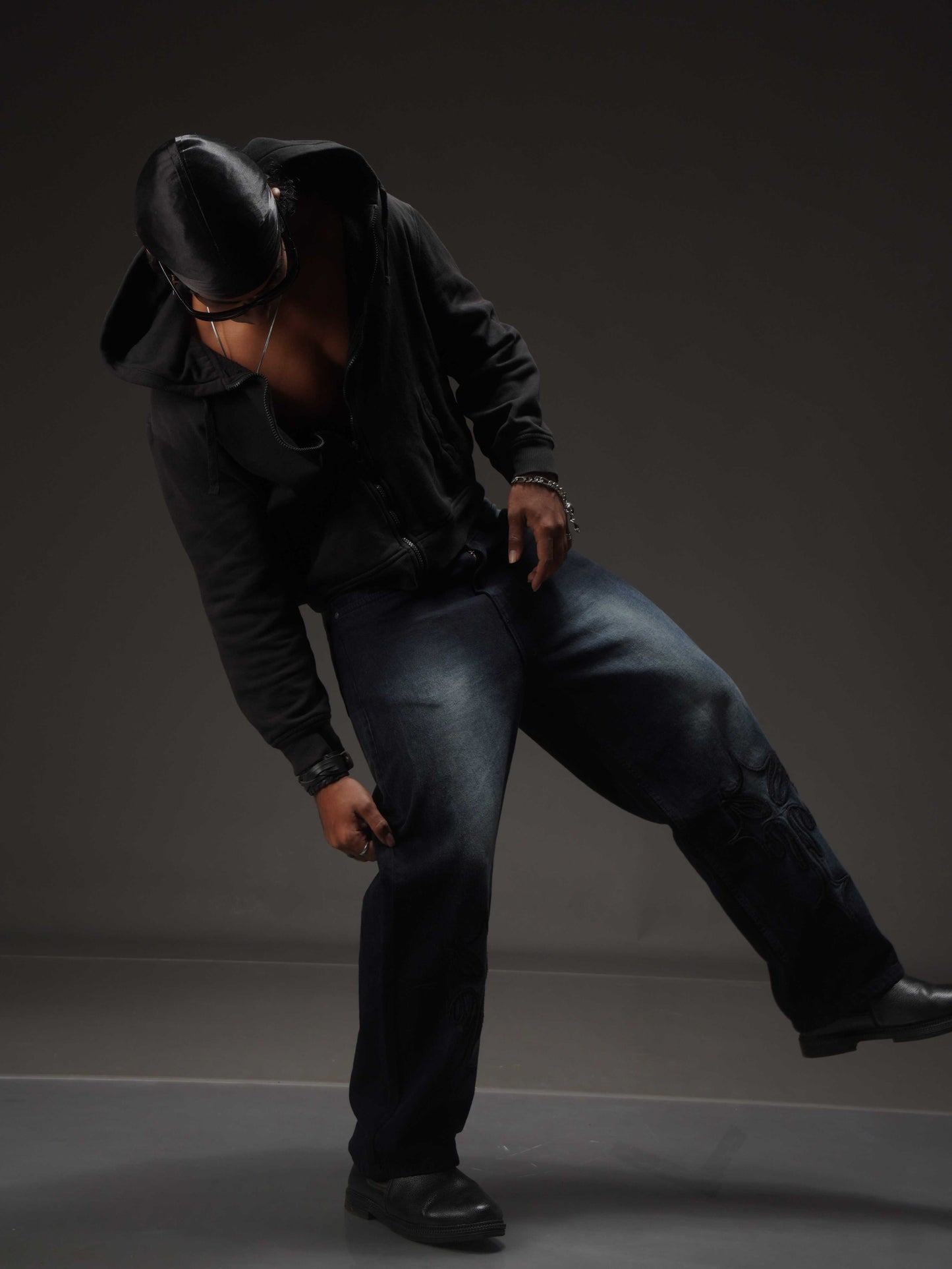 Shadow Fade Embroidered Denim Jeans