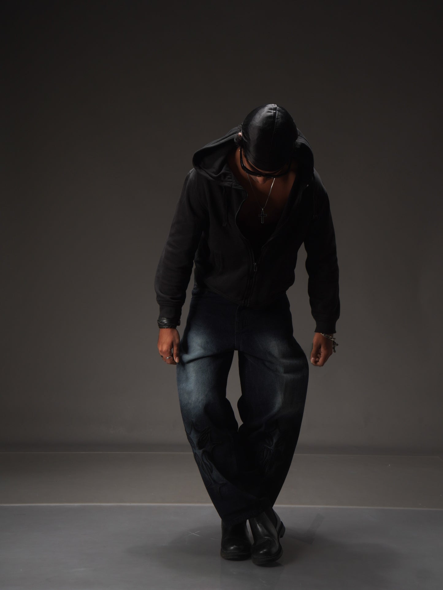 Shadow Fade Embroidered Denim Jeans